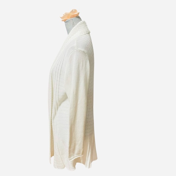 NC Collection Ivory Open Front Knit Cardigan Sweater XL - Picture 2 of 11